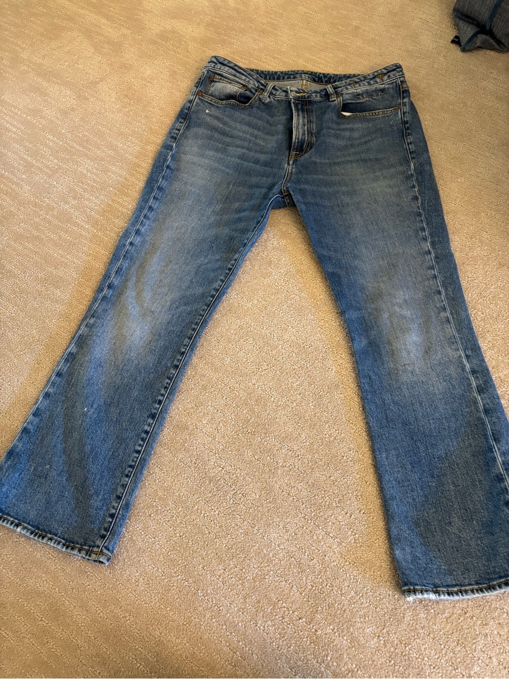 R13 Women's Boot Cut Jeans in Washed Blue